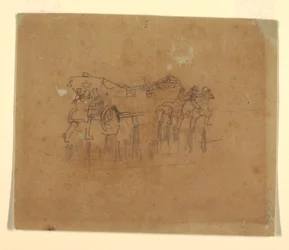 素描、馬車付き救命艇（油彩画「難破船」のための習作、1896年、カーネギー・インスティテュート、ピッツバーグ、ペンシルバニア）、1895-96年［あるいは1881年］。