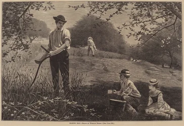 1872年に出版された「Making Hay」。