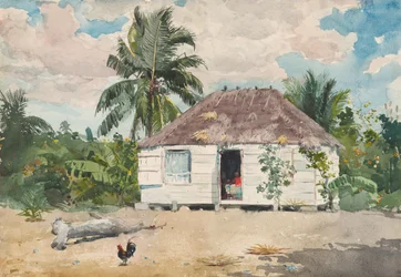 1885年、ナッソーの先住民の小屋。