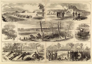 バージニア州ヨークタウン前のわが軍（1862年5月3日付『ハーパーズ・ウィークリー』誌より