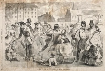 1859年ボストンでスケート。