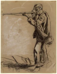 狙いを定める兵士［長方形］1864年