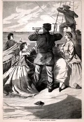 英国海賊 "アラバマ "の接近（『ハーパーズ・ウィークリー』1863年4月25日号より