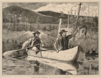 Trapping in the Adirondacks, from Every Saturday：1870年12月24日付『図解読書日記』より