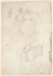 2 頭の馬、1 頭の馬