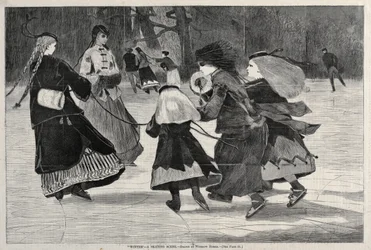 冬-スケートシーン、1868。