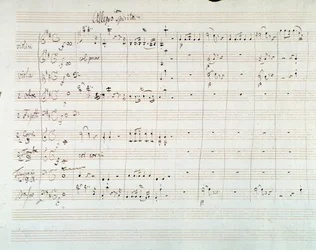 モーツァルトの交響曲第8番ニ長調の楽譜のページ（1768年