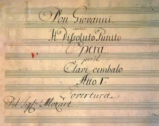 オペラドンジョバンニのタイトルページ。 1787年に初演