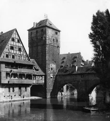 Henkersteg The Hangmans Bridge、ニュルンベルク、バイエルン、ドイツ、c1900年代。