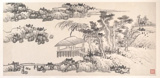 十二ヶ月の風景、1685年頃（12枚の画葉からなるアルバム、紙にインク）