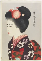 麻衣子少女、1924年（木版画カラー）