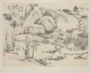 さまざまなスタイルの風景画帖：黄公望以降の長白山の風景