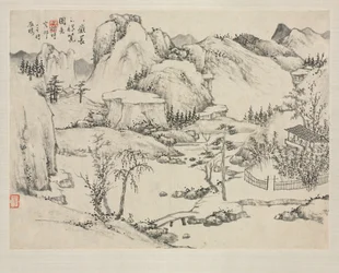 さまざまなスタイルの風景アルバム：山の風景黄公王、1684年後の長白。