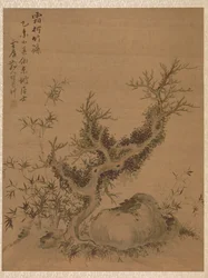 Su Shih のスタイルでつや消しの枝と矮竹