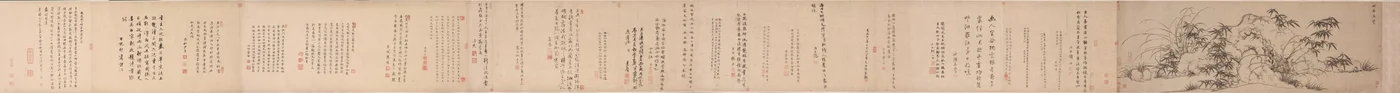 竹、岩、孤独な蘭、1271-1368。