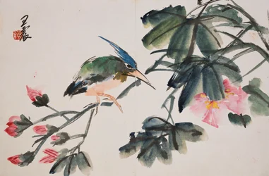 花と鳥の絵のアルバムからの葉