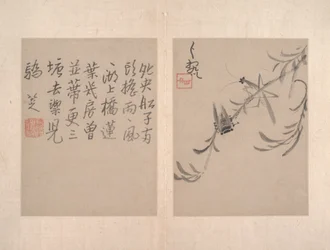 雑画アルバム（12枚組、紙に水墨画）