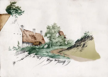 フランス中部の茅葺き民家。 1850年頃（図面）