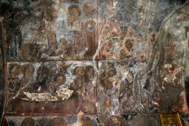 キリストの降架」（ギリシャ、クレタ島エレンセス、アギオス・ニコラオス教会のフレスコ画）（写真