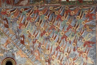 修道院 (manastirea Sucevita)。 教会。 外観。 北壁。 壁画。