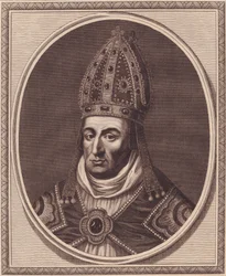 ウィンチェスター司教William Waynflete（1398-1486）の肖像、John Goldar（1729-1795）による銅版画