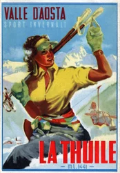 1950年頃、ラ トゥイールでスキー