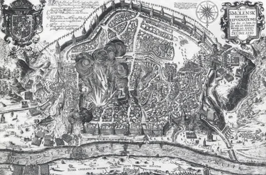 1611年のポーランド包囲戦でのスモレンスク市街（ロシア