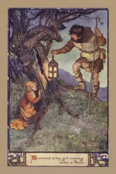 棘の下で震えている小さな女の子を発見