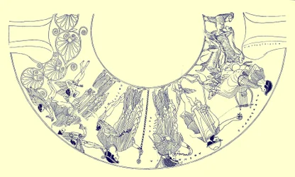 パリの審判、JEハリソンとDSマッコールによるギリシャの花瓶の絵画のイラスト、1894年発行（デジタル化された画像）