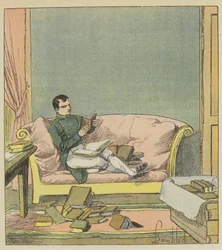 ナポレオンは彼に送られたばかりの本を閲覧します