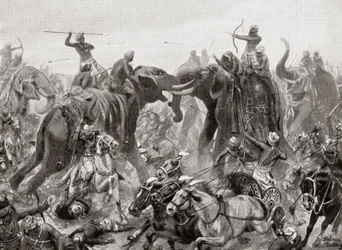 Hutchinsons History of the Nations、pub.1915から、西暦642年のバダミでのNarasimhavarman IによるPulakeshin Chalukhyaの敗北