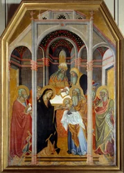 神殿でのプレゼンテーション バルトロ・ディ・フレディ（1330-1410）の木版画 14世紀 日1.9×1.25メートル