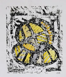 大胆な黄色の抽象画