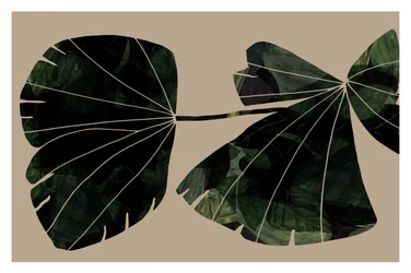 「緑の葉」の抽象画