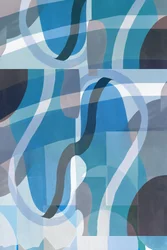 クール・ブルーの抽象画