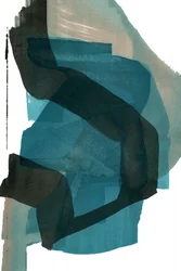流動的なティール色の抽象画