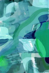 流動的なティール色の抽象画