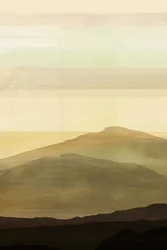 霞がかった山々の層