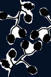 ネイビーのボタニカルシルエット