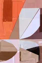 オレンジ色の幾何学的抽象画