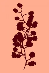 ピーチの植物シルエット
