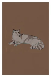 のんびりした灰色の猫