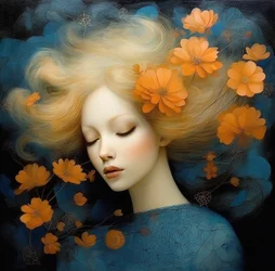 美しい少女 キャンバス画, 壁掛けアート｜キャンバスプリント