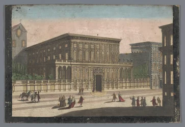 Gezicht op het Palazzo Doria-Tursi te Genua ストラーダ ヌオーヴァのドゥカ ドリア宮殿の眺め