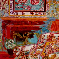 暖炉、2016年（油彩、アクリルすべて）