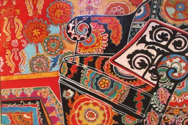 Suzani Decor, 2016（ミックス、アクリル、インク、油彩）