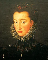 ウルビーノ公爵夫人ルクレツィア・デステ（1535-1598）の肖像画 フェデリコ・ズッカリ（1539-1609）の作とされる絵画。