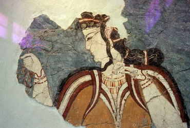 女性像フレスコ画断片（ギリシャ・ミケーネ出土、ミケーネ文明時代