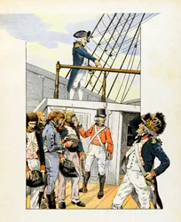 1795年2月、テオフィル・マロ・コレ・ド・ラ・トゥール（またはラトゥール）・ドーヴェルニュ（テオフィル＝マロ・ド・ラ・トゥール・ドーヴェルニュ＝コレ）（1743-1800）は海上航行中にカマレ沖でイギリス軍の捕虜となり、コカルドを外すことを拒んだ。彼は捕虜として送られた