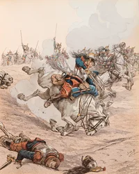 Jacques Marie Gaston Onfroy de Breville dit JOB (1858-1931) - 1870年ライヒスホーフェン（またはフレシュヴィラー・ワース）の戦いにおける戦艦の指揮、Private Collection